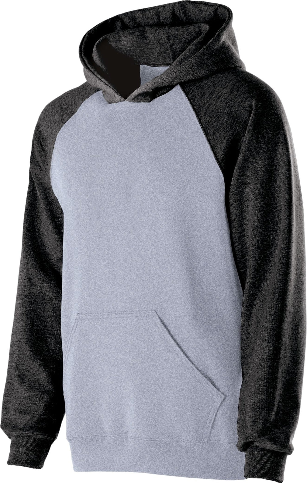 ATHLETIC HEATHER/BLACK YOUTH BANNER HOODIE