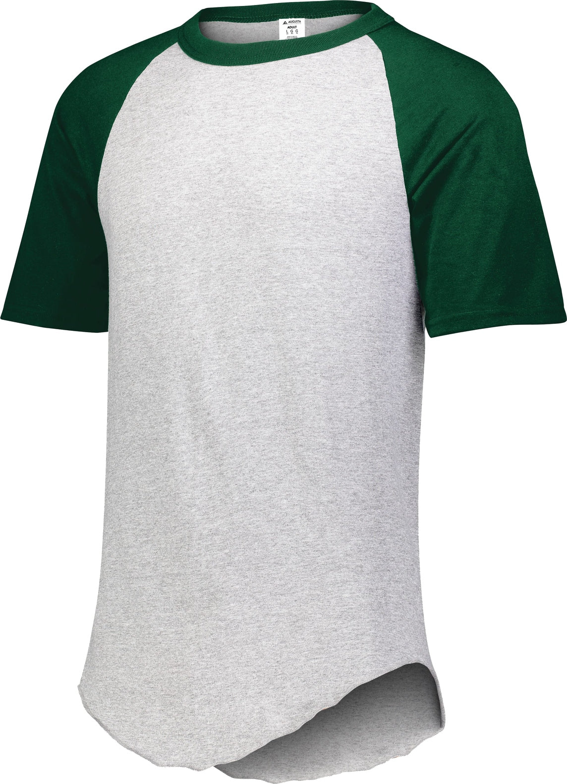 ATHLETIC HEATHER/DARK GREEN SHORT SLEEVE BASEBALL JERSEY