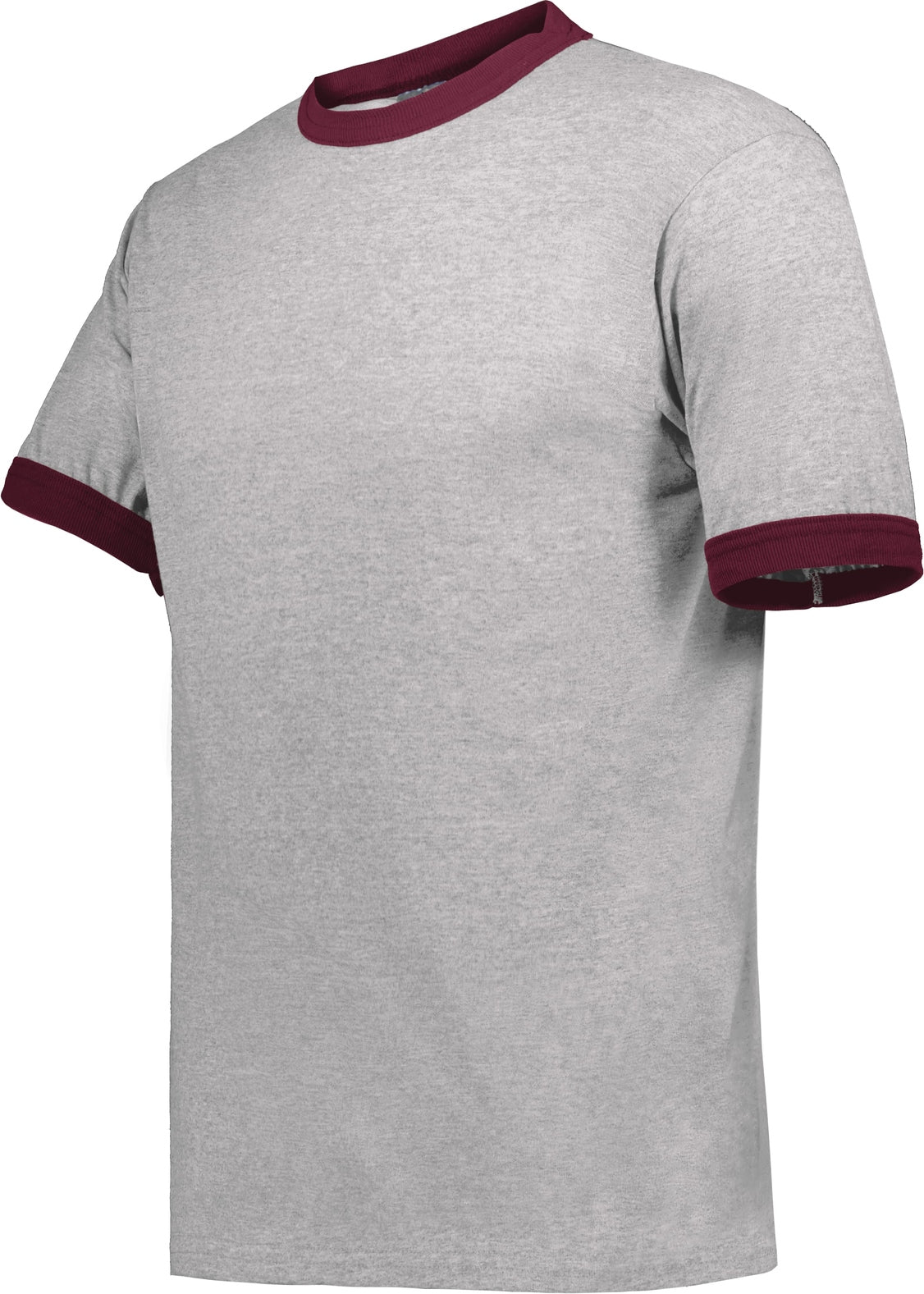 ATHLETIC HEATHER/MAROON ADULT RINGER T-SHIRT