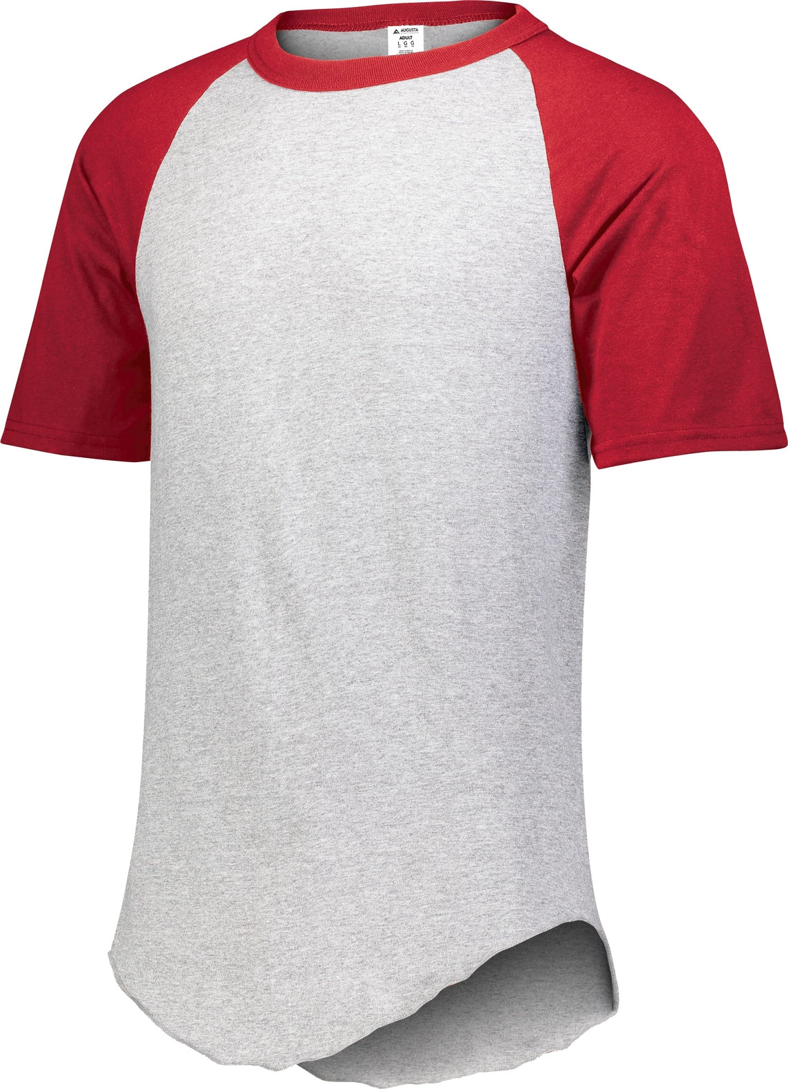 ATHLETIC HEATHER/RED SHORT SLEEVE BASEBALL JERSEY