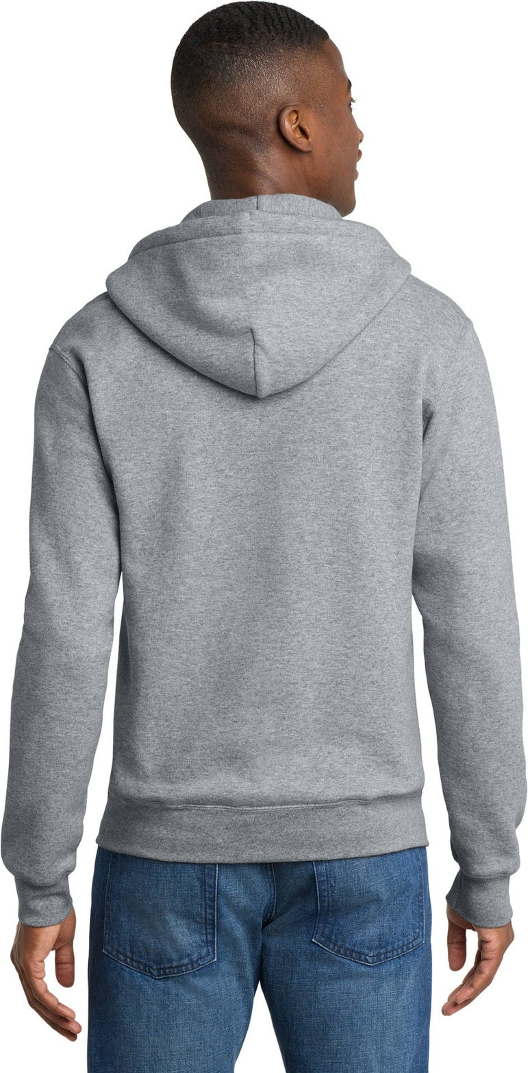 Athletic Hthr Port & Co Core Fleece Full-Zip Hooded Sweatshirt. PC78ZH