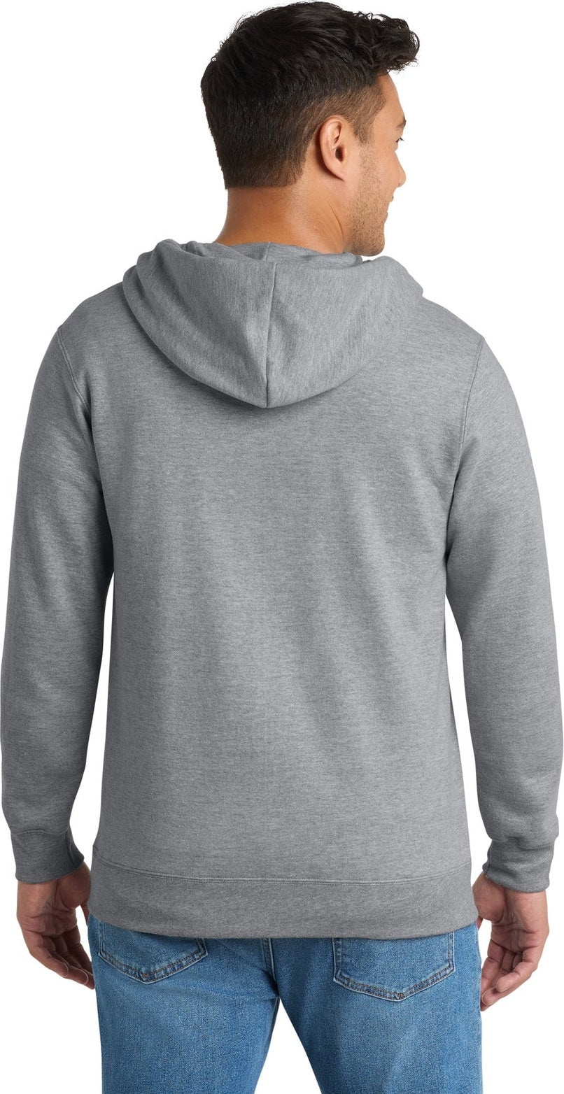 Athletic Hthr Port & Co Fan Favorite Fleece Full-Zip Hooded Sweatshirt. PC850ZH
