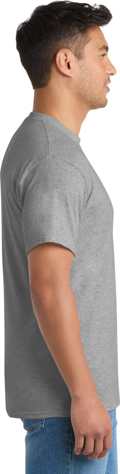 Athletic Hthr Port & Co Tall Core Blend Pocket Tee. PC55PT