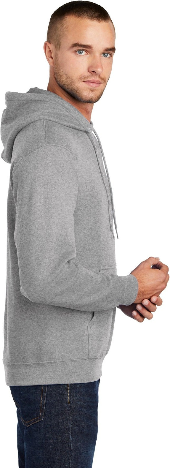 Athletic Hthr Port & Co Tall Core Fleece Pullover Hooded Sweatshirt PC78HT