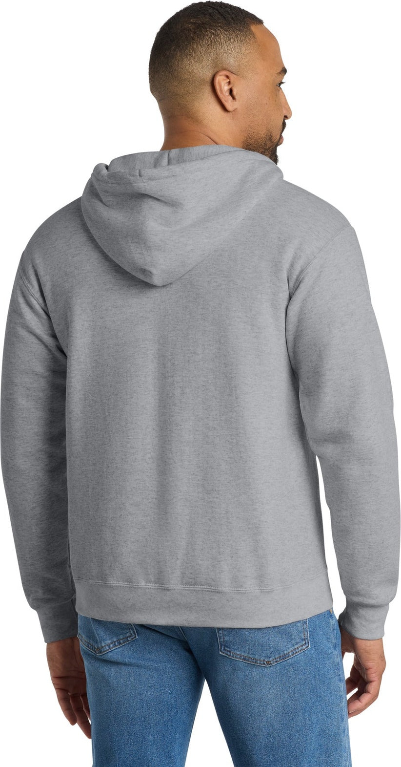 Athletic Hthr Port & Co Tall Essential Fleece Full-Zip Hooded Sweatshirt. PC90ZHT