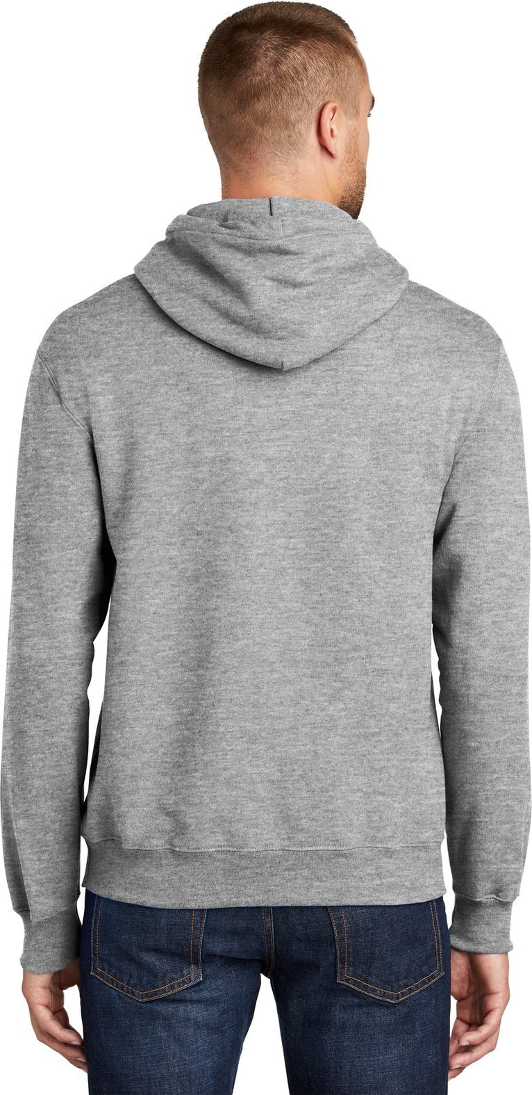 Athletic Hthr Port & Co Tall Essential Fleece Pullover Hooded Sweatshirt. PC90HT