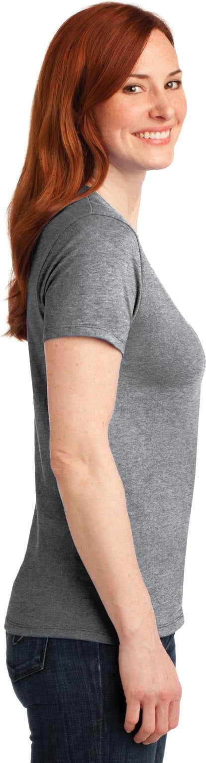 Athletic Hthr Port & Co Women's Core Blend Tee. LPC55