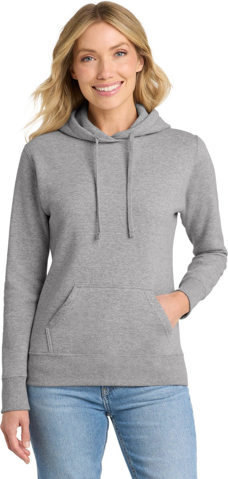 Athletic Hthr Port & Co Women's Core Fleece Pullover Hooded Sweatshirt LPC78H