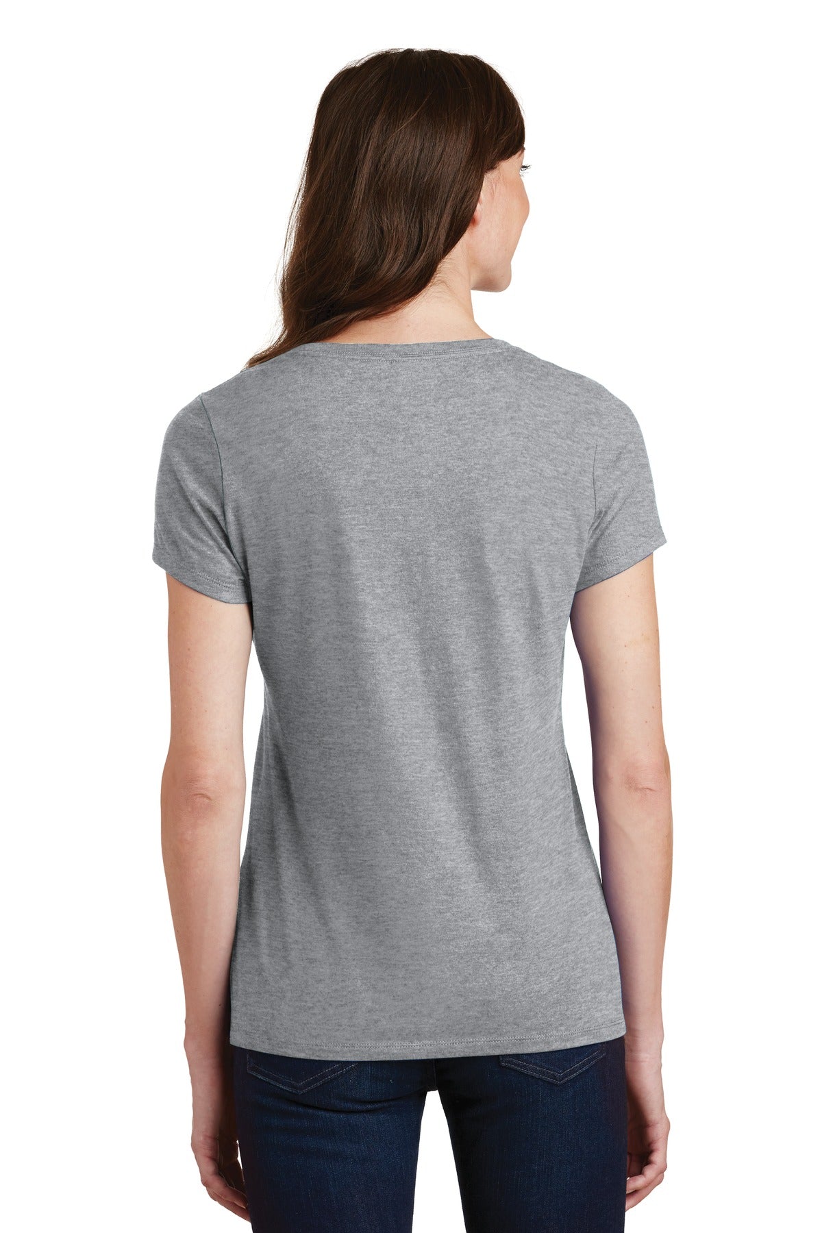 Athletic Hthr Port & Co Women's Fan Favorite V-Neck Tee. LPC450V