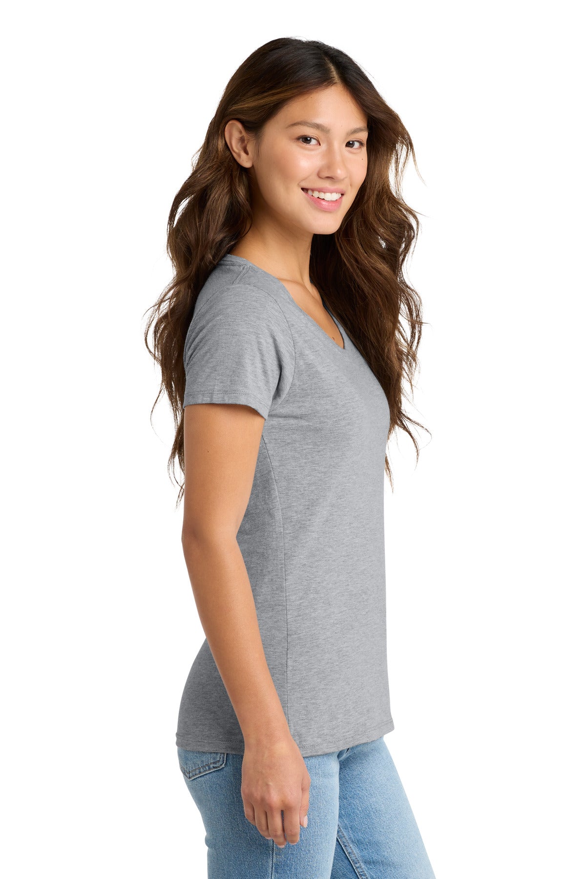 Athletic Hthr Port & Co Women's Fan Favorite V-Neck Tee. LPC450V