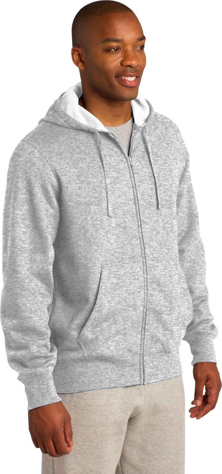 Athletic Hthr Sport-Tek Full-Zip Hooded Sweatshirt. ST258