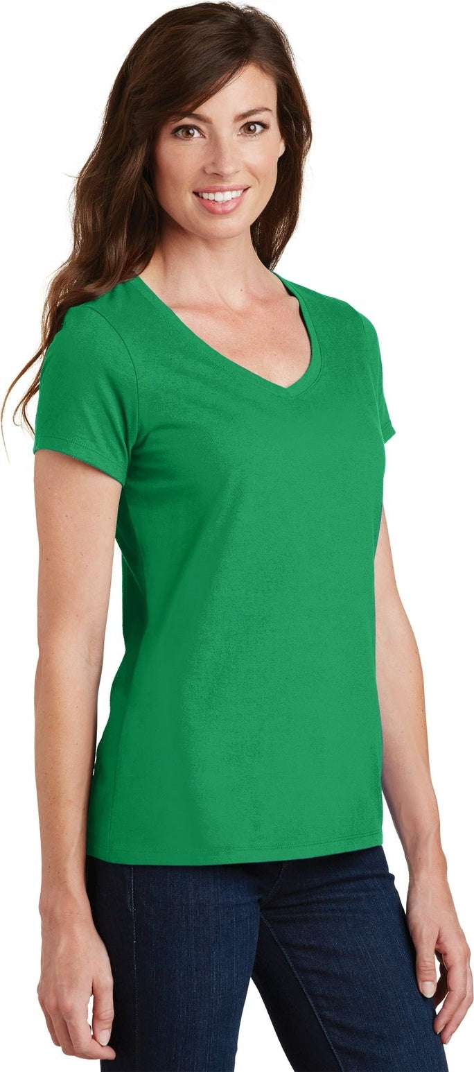 Athletic Kelly Port & Co Women's Fan Favorite V-Neck Tee. LPC450V