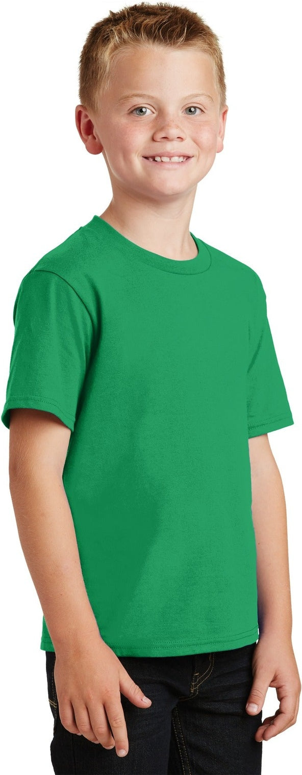 Athletic Kelly Port & Co Youth Fan Favorite Tee. PC450Y