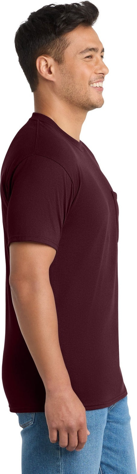 Athletic Marn Port & Co Tall Core Blend Pocket Tee. PC55PT