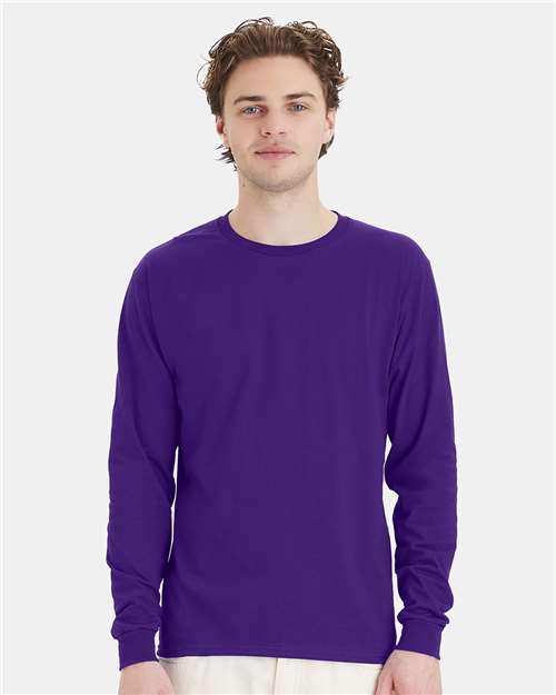 Athletic Purple Essential-T Long Sleeve T-Shirt - 5286