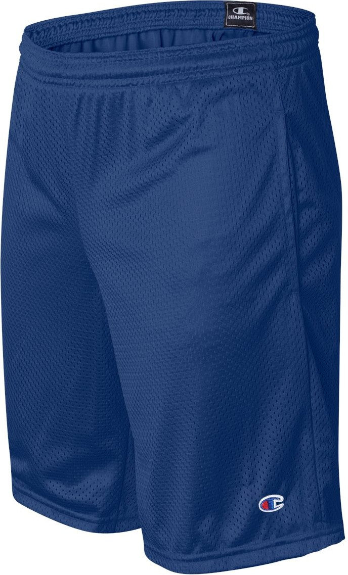 Athletic Royal Polyester Mesh 9" Shorts with Pockets - S162