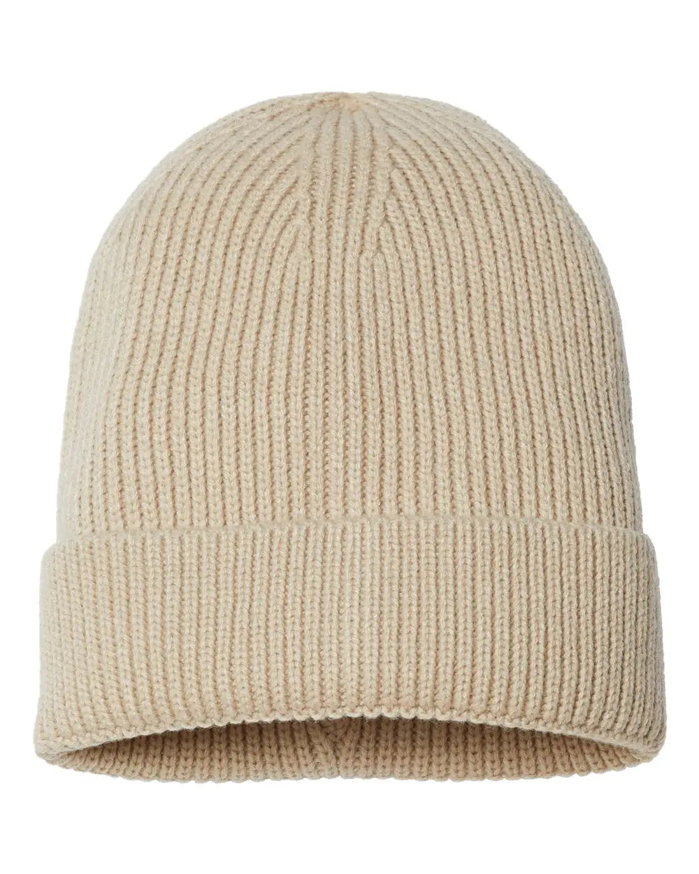 Atlantis Headwear Andy Sustainable Fine Rib Cuffed Beanie - Light Beige - Khaki / one Size Fits Most