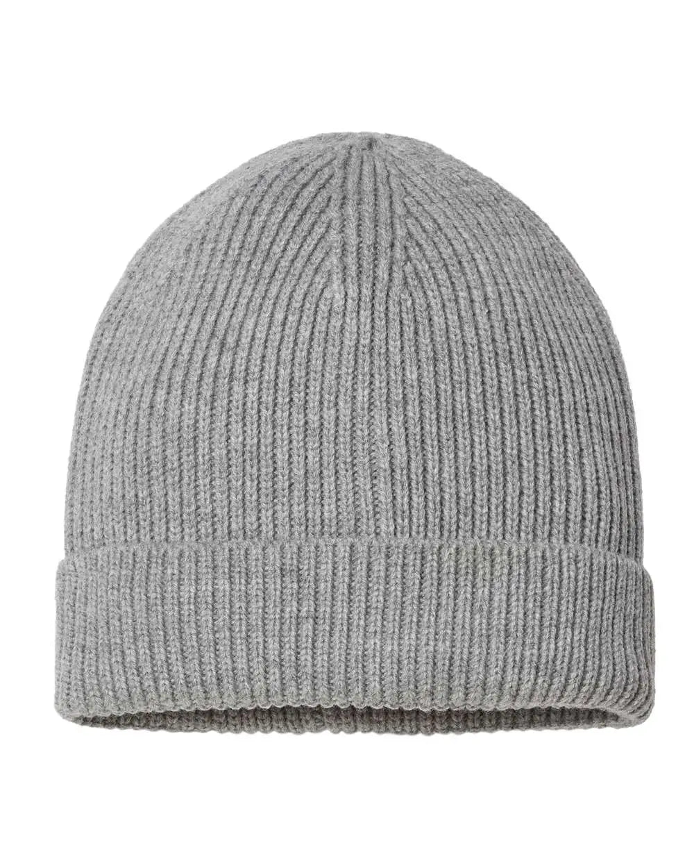 Atlantis Headwear Andy Sustainable Fine Rib Cuffed Beanie - Light Grey Melange - Gray / one Size Fits Most