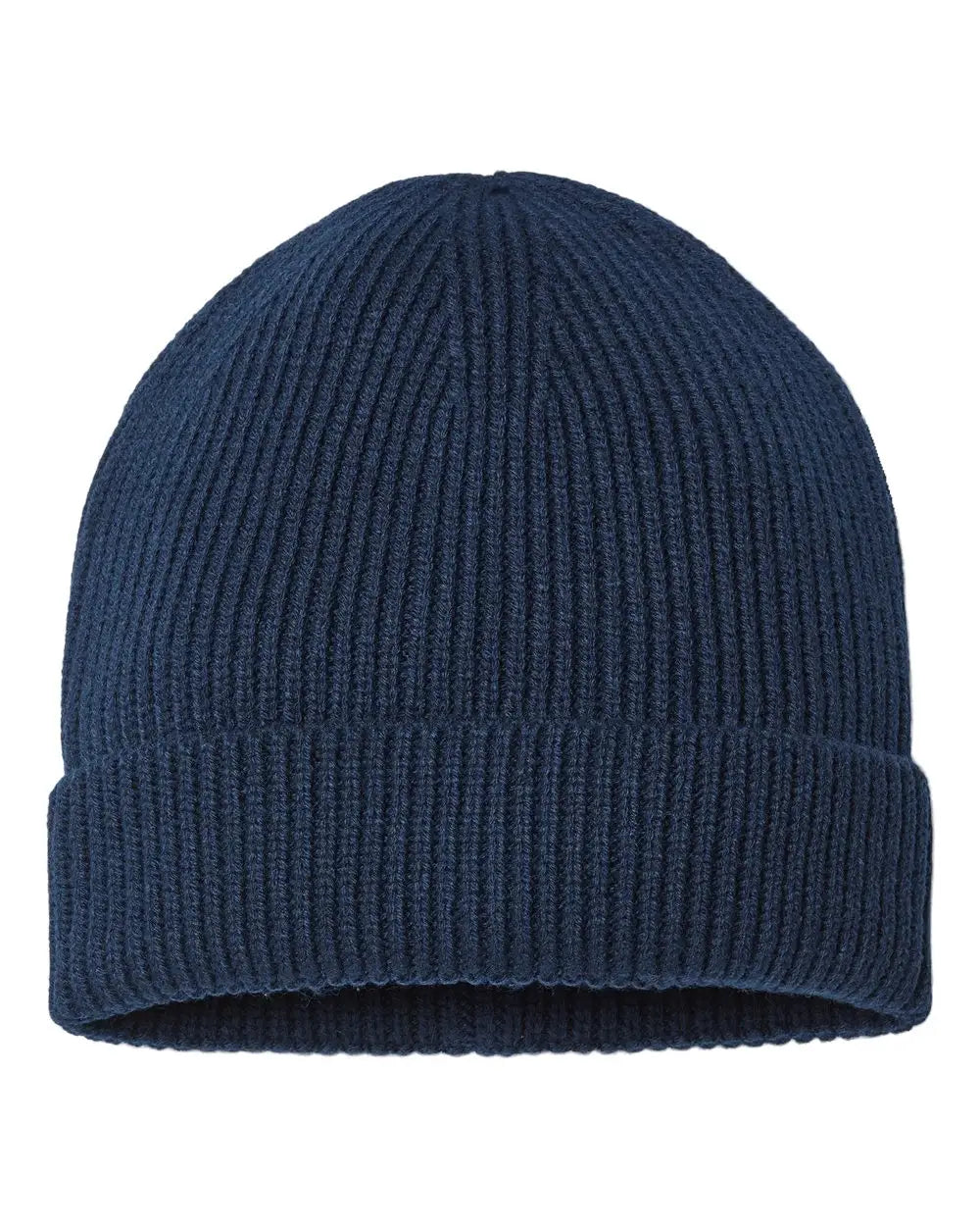 Atlantis Headwear Andy Sustainable Fine Rib Cuffed Beanie - Navy - one Size Fits Most