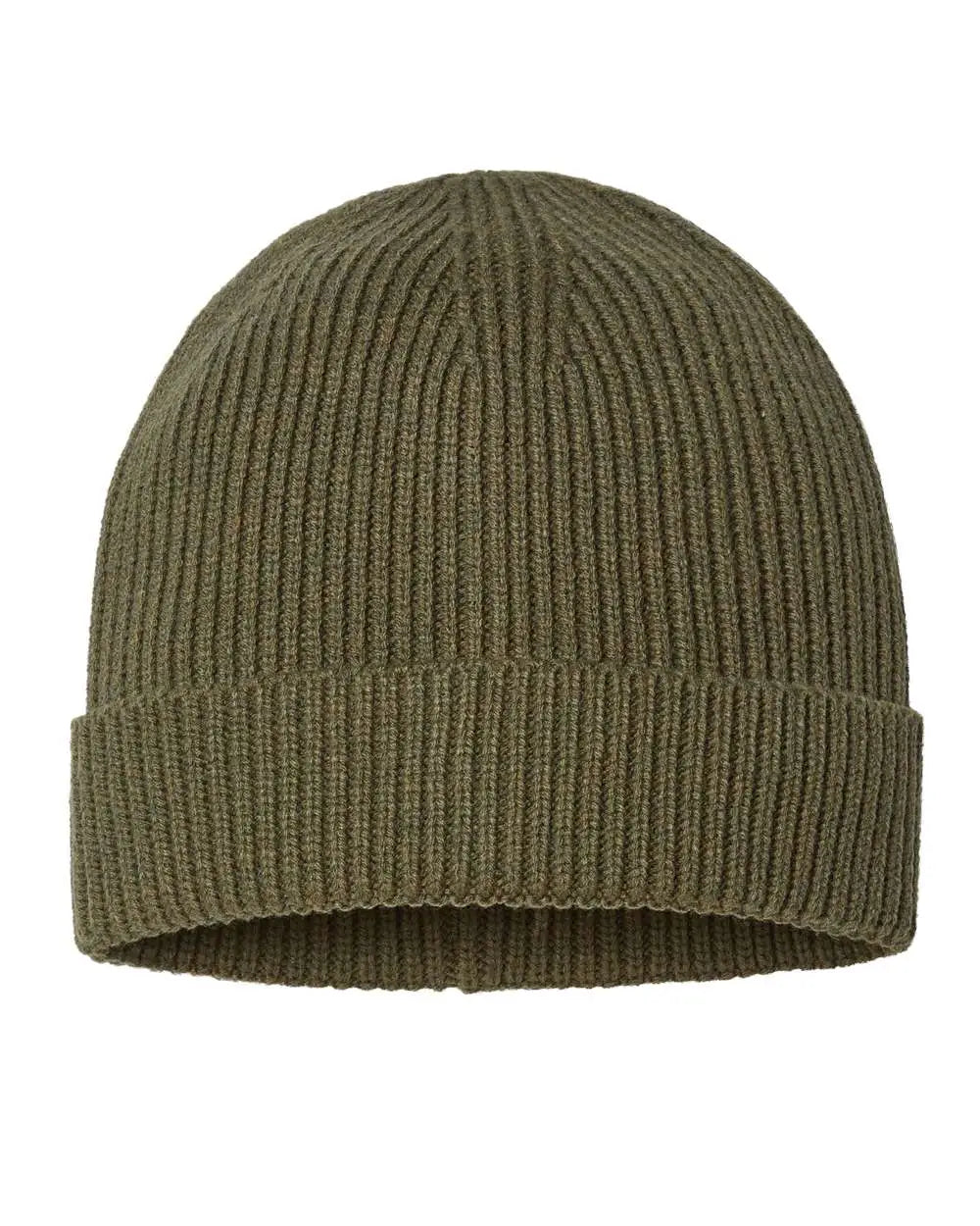Atlantis Headwear Andy Sustainable Fine Rib Cuffed Beanie - Olive - one Size Fits Most