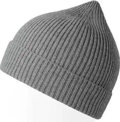 Atlantis Headwear Andy - Sustainable Fine Rib Knit Beanie - Light Gray Melange - Osfm