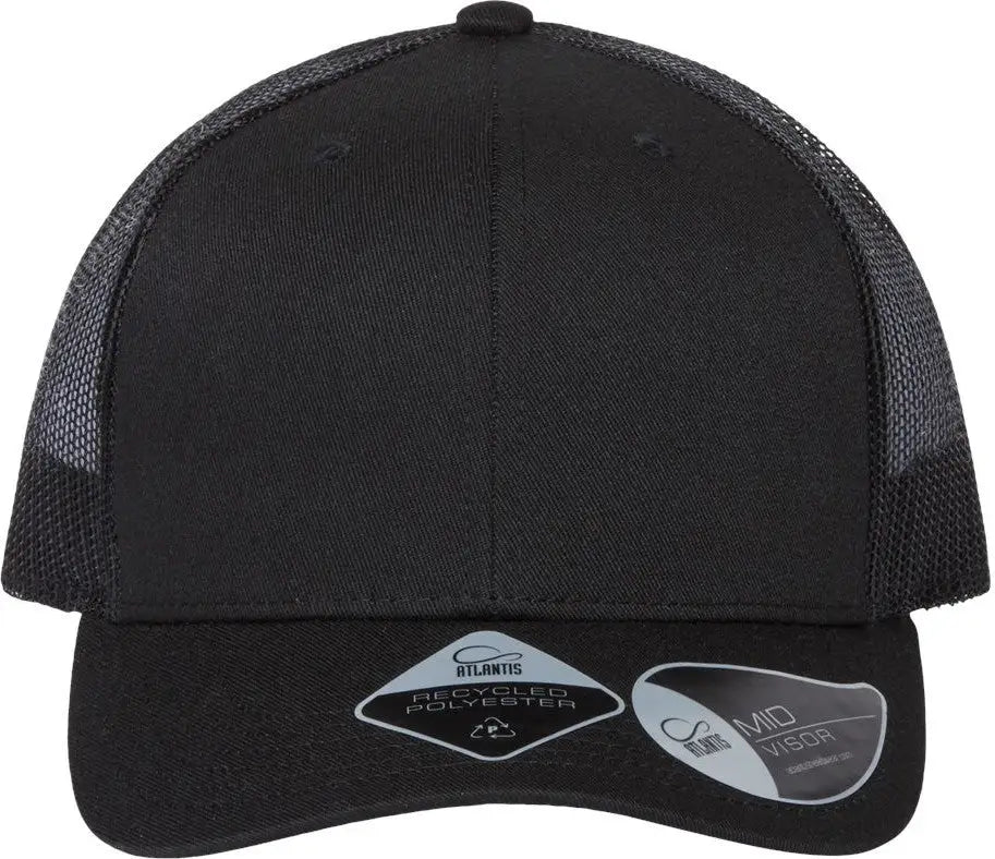 Atlantis Headwear Bryce Sustainable Trucker Cap - Black - one Size Fits Most