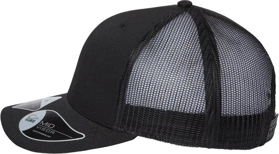 Atlantis Headwear Bryce Sustainable Trucker Cap - Black - one Size Fits Most