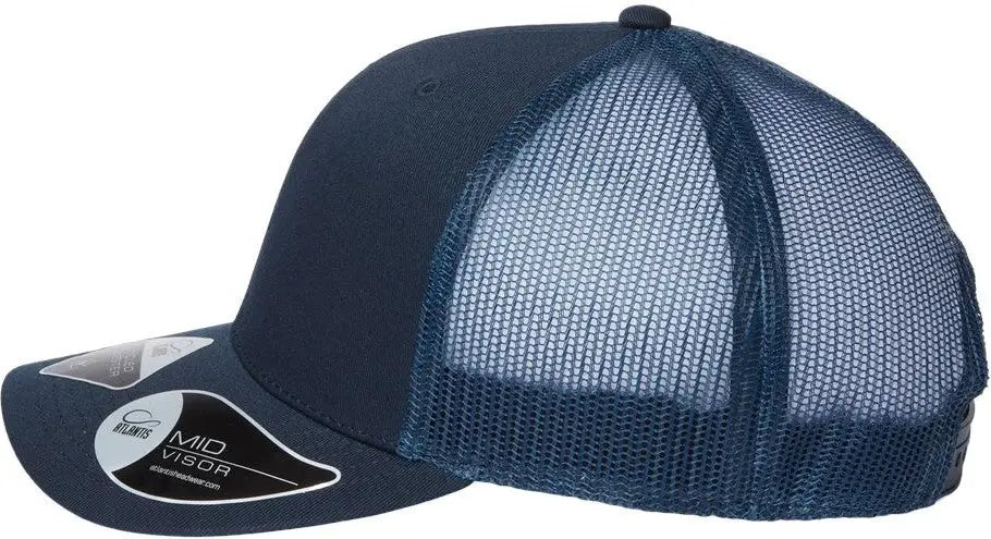 Atlantis Headwear Bryce Sustainable Trucker Cap - Navy - one Size Fits Most