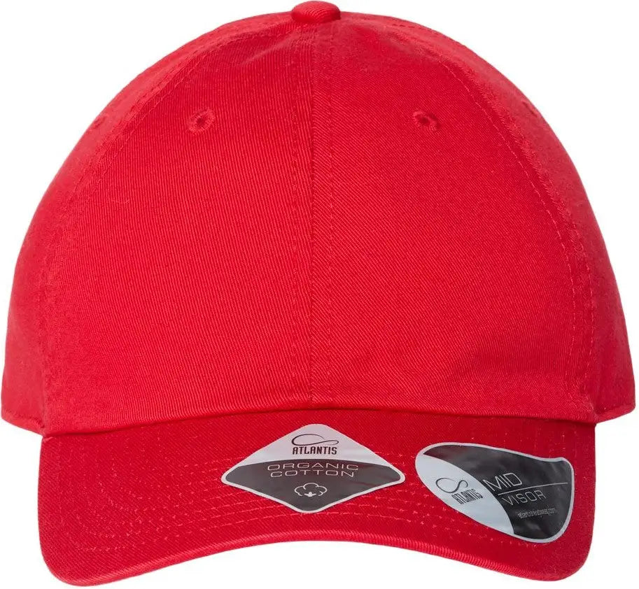 Atlantis Headwear Fraser Sustainable Dad Hat - Red - one Size Fits Most
