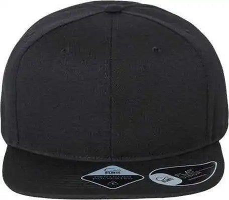Atlantis Headwear James Sustainable Flat Bill Cap - Black - one Size Fits Most