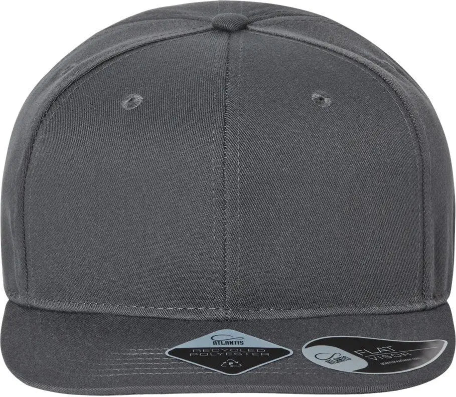 Atlantis Headwear James Sustainable Flat Bill Cap - Dark Grey - Gray / one Size Fits Most