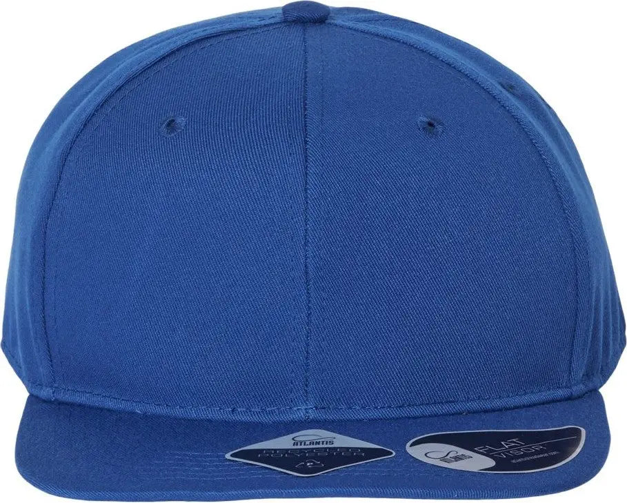 Atlantis Headwear James Sustainable Flat Bill Cap - Royal - one Size Fits Most