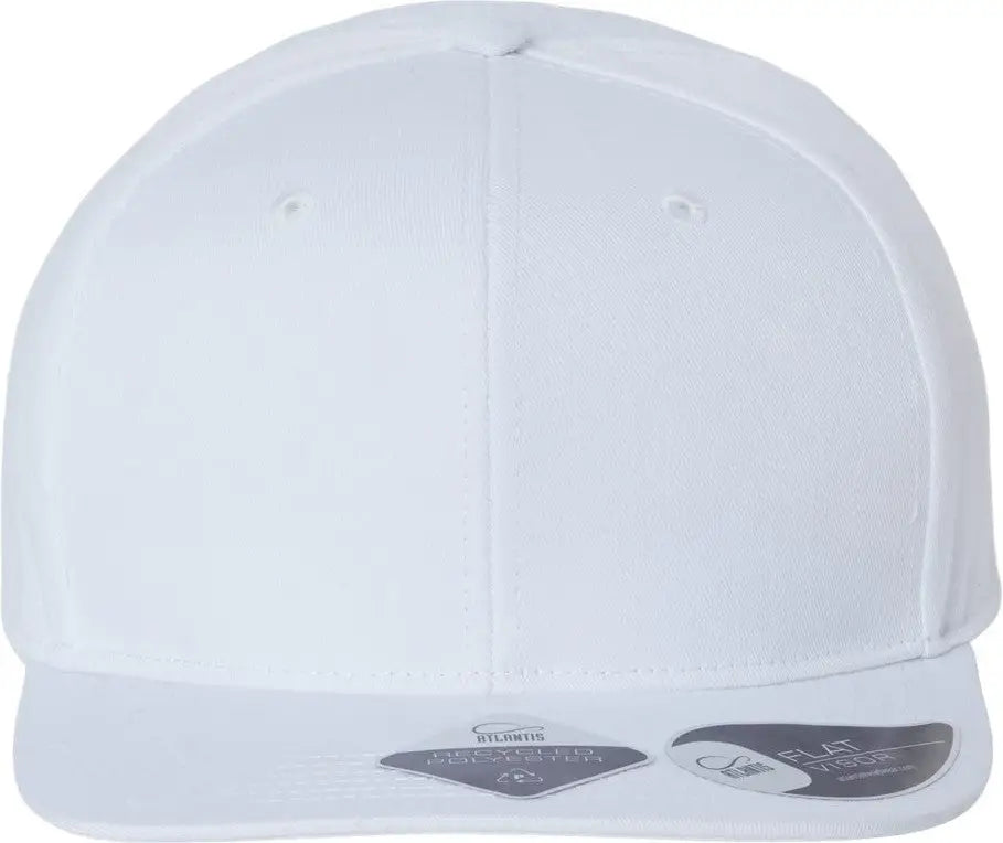 Atlantis Headwear James Sustainable Flat Bill Cap - White - one Size Fits Most