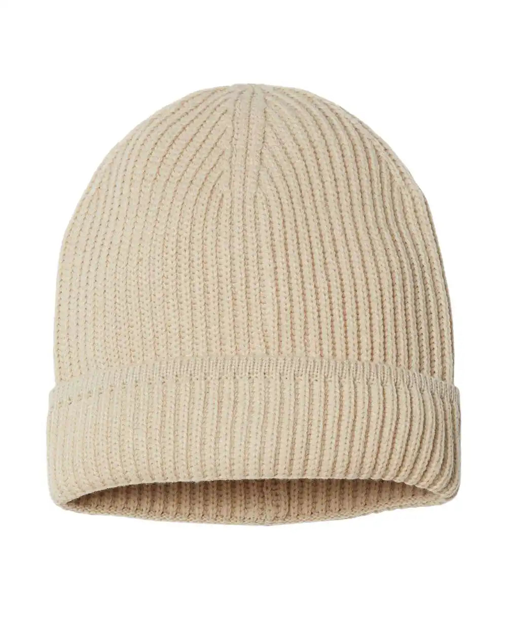 Atlantis Headwear Maple Sustainable Finish Edge Cuffed Beanie - Light Beige - Osfa