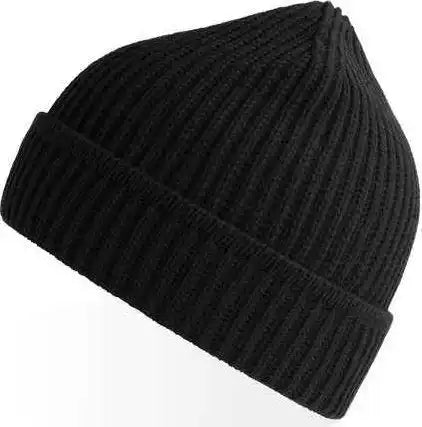 Atlantis Headwear Maple - Sustainable Finish Edge Knit Beanie - Black - Osfm