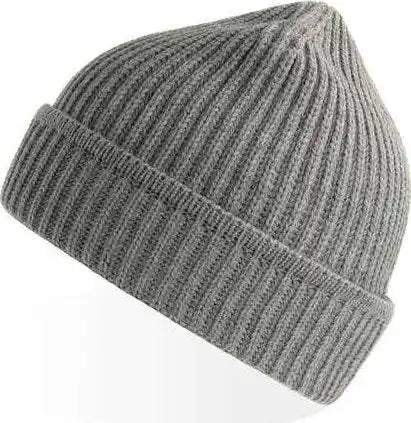 Atlantis Headwear Maple - Sustainable Finish Edge Knit Beanie - Light Gray Melange - Osfm
