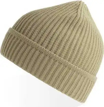 Atlantis Headwear Maple Sustainable Finish Edge Knit Beanie Light Beige Khaki / Osfm