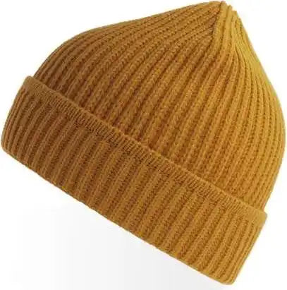 Atlantis Headwear Maple - Sustainable Finish Edge Knit Beanie - Mustard Yellow - Gold / Osfm