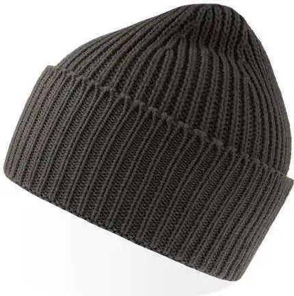 Atlantis Headwear Oak - Sustainable Chunky Rib Knit Beanie - Dark Gray - Osfm