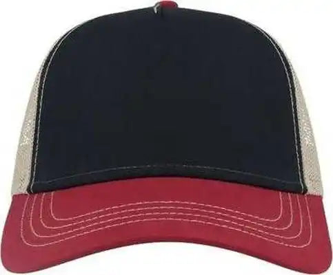 Atlantis Headwear Rapper Sustainable Canvas Cap - Navy Burgundy Khaki - Maroon / one Size Fits Most