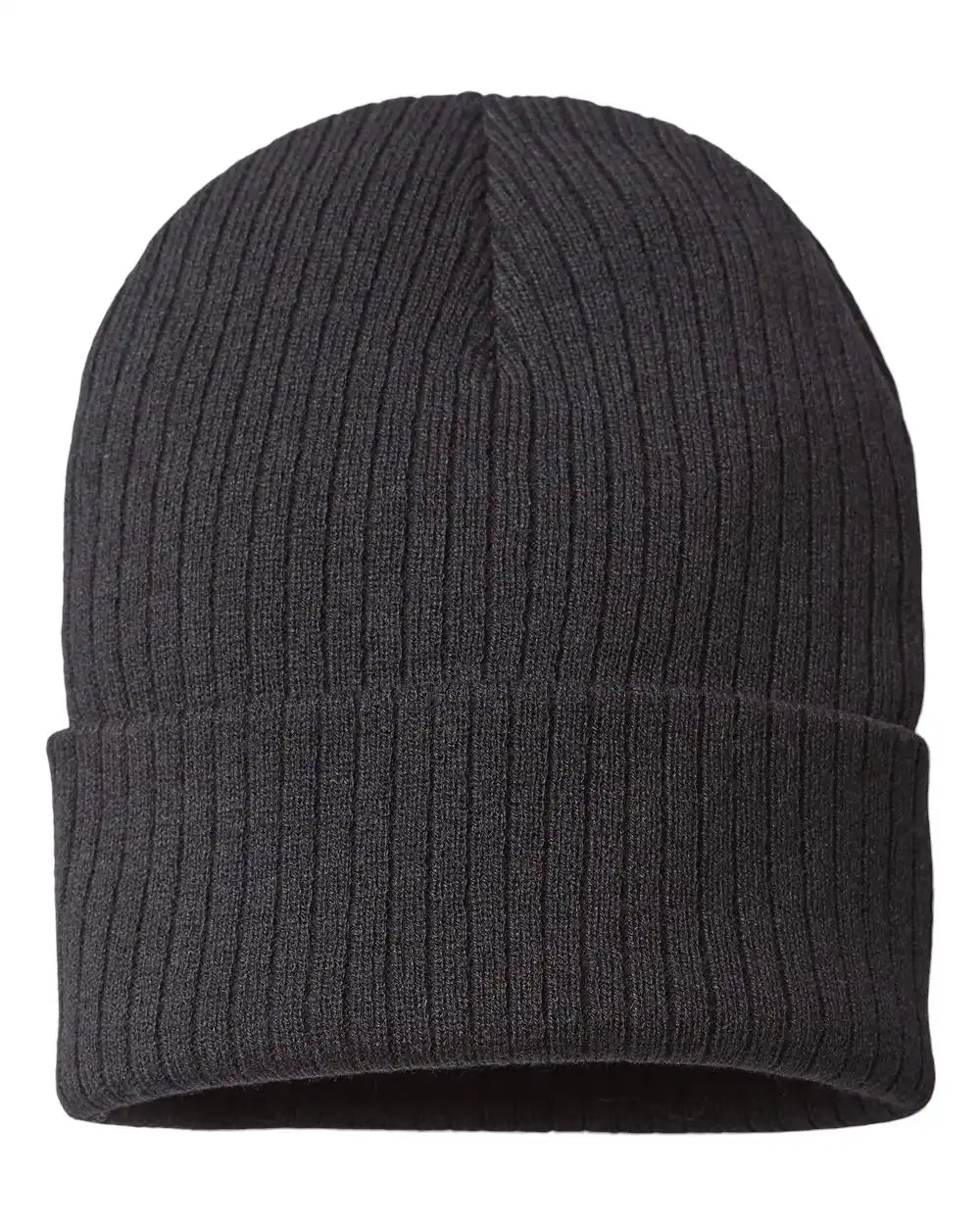 Atlantis Headwear Rio Sustainable Rib Cuffed Beanie - Black - Osfa