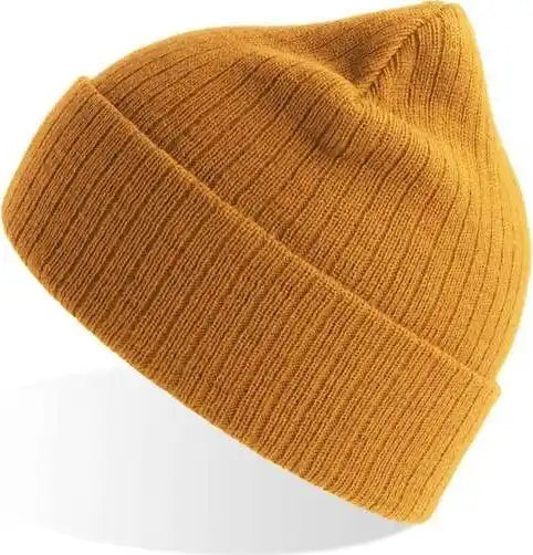 Atlantis Headwear Riob Rio Sustainable Rib Knit Beanie Mustard Yellow (mostarda) Gold / one Size Fits Most