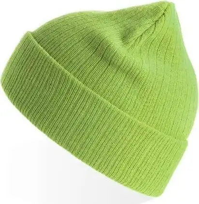 Atlantis Headwear Riob - Sustainable Rib Knit Beanie - Acid Green - Lime / Osfm
