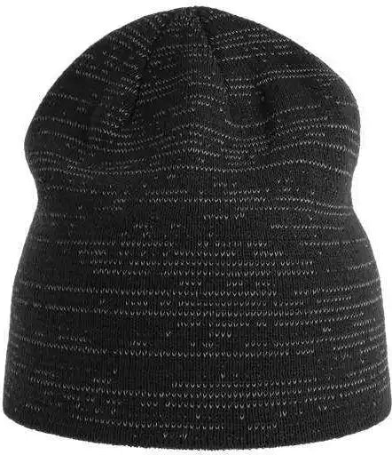 Atlantis Headwear Shib Shine Sustainable Reflective Beanie - Black (nero) - one Size Fits Most