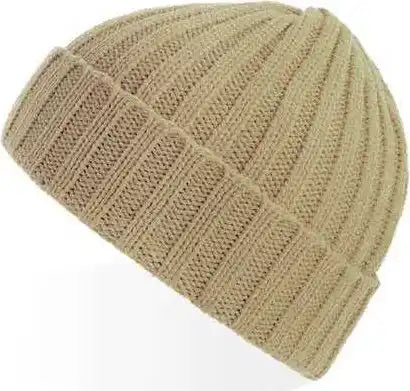 Atlantis Headwear Shore - Sustainable Cable Knit Beanie - Light Beige - Khaki / Osfm