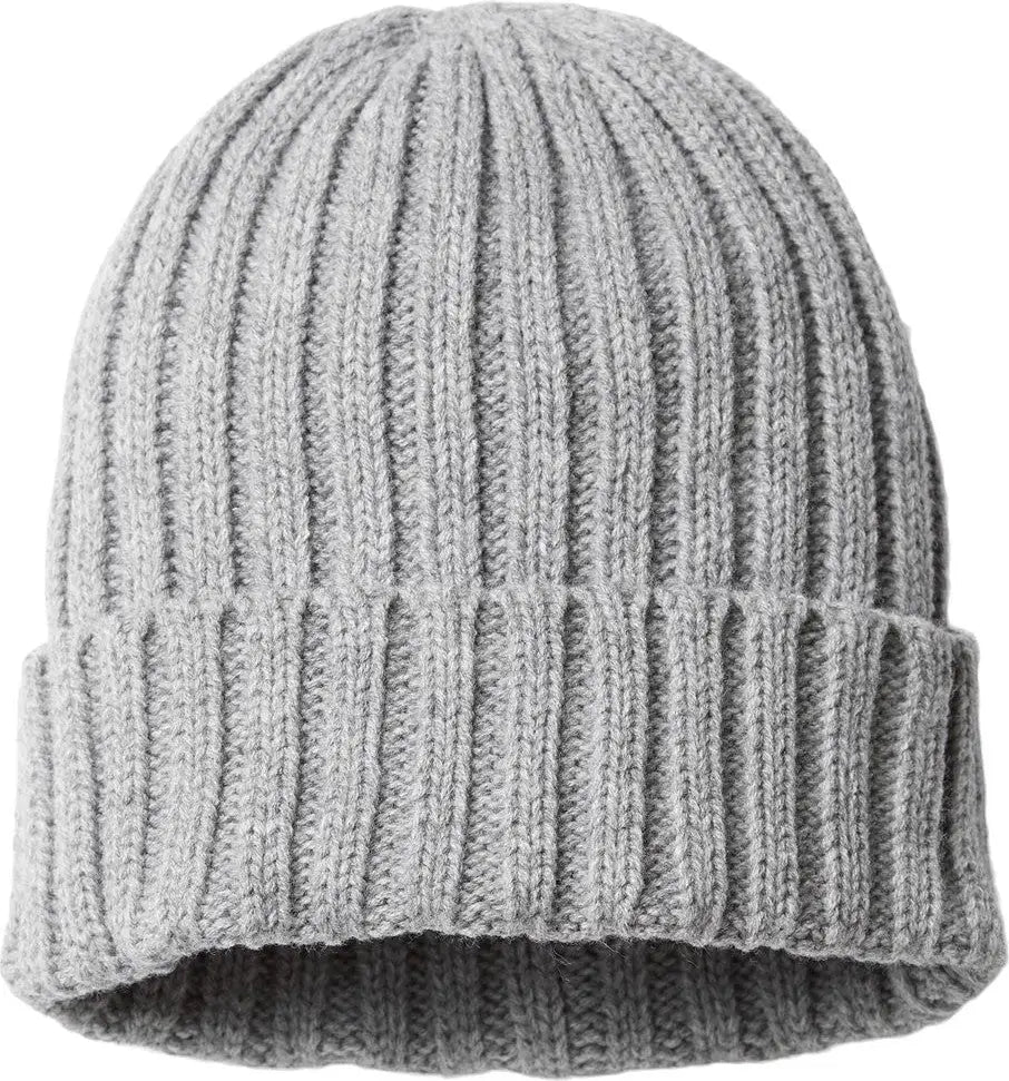Atlantis Headwear Shore Sustainable Cable Knit Cuffed Beanie - Light Grey Melange - Gray / one Size Fits Most