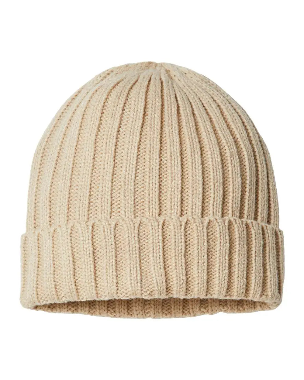 Atlantis Headwear Shore Sustainable Cable Knit Cuffed Beanie - Light Beige - Khaki / one Size Fits Most