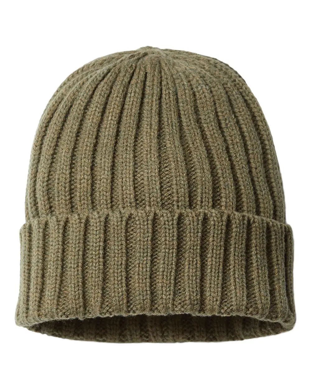 Atlantis Headwear Shore Sustainable Cable Knit Cuffed Beanie - Olive - one Size Fits Most
