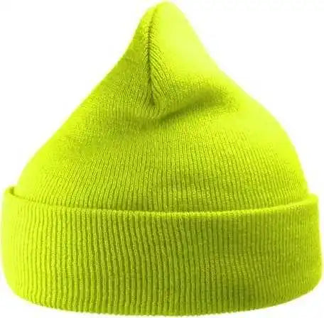 Atlantis Headwear Wind Sustainable 12’’ Cuffed Beanie - Yellow Fluorescent - one Size Fits Most