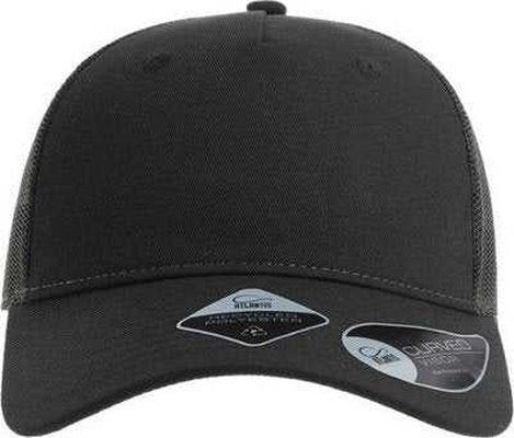 Atlantis Headwear Zion Sustainable Five-panel Trucker Cap - Black Dark Gray - one Size Fits Most